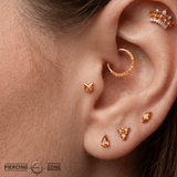 Vande – Orange Garnet – 14K Gold Threadless End - piercing - zone.com