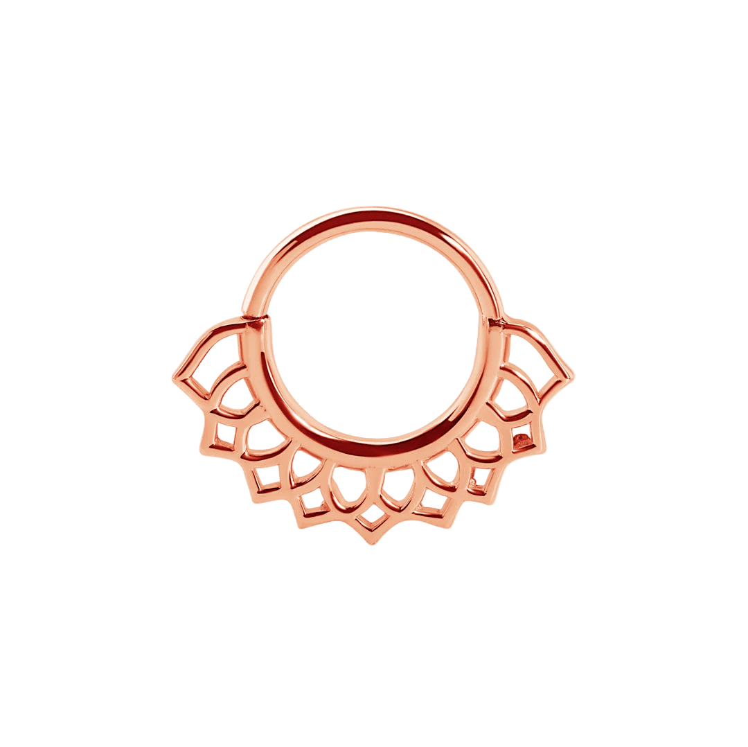 Vanilla Seamless Ring – 14K Gold Cup & Divot Design - piercing - zone.com