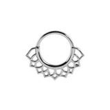 Vanilla Seamless Ring – 14K Gold Cup & Divot Design - piercing - zone.com