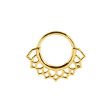 Vanilla Seamless Ring – 14K Gold Cup & Divot Design - piercing - zone.com