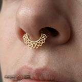 Vanilla Seamless Ring – 14K Gold Cup & Divot Design - piercing - zone.com