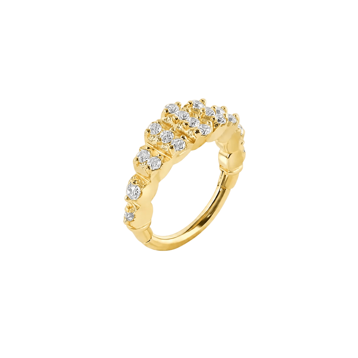 Veil Clicker - 14K/18K Gold Gem Clicker Ring - piercing-zone.com