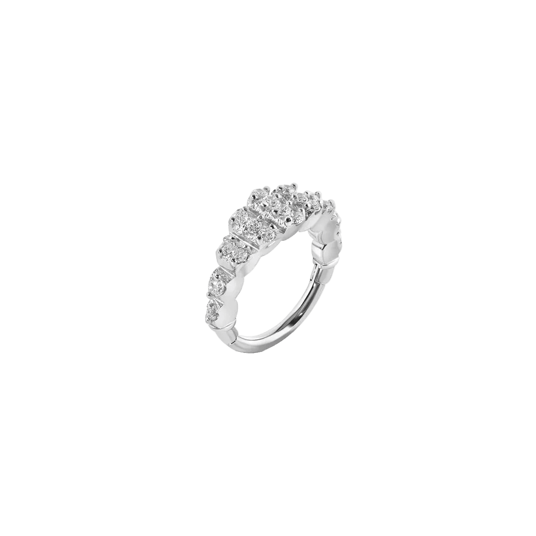 Veil Clicker - 14K/18K Gold Gem Clicker Ring - piercing - zone.com