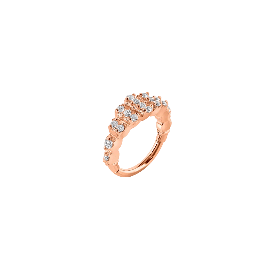 Veil Clicker - 14K/18K Gold Gem Clicker Ring - piercing - zone.com