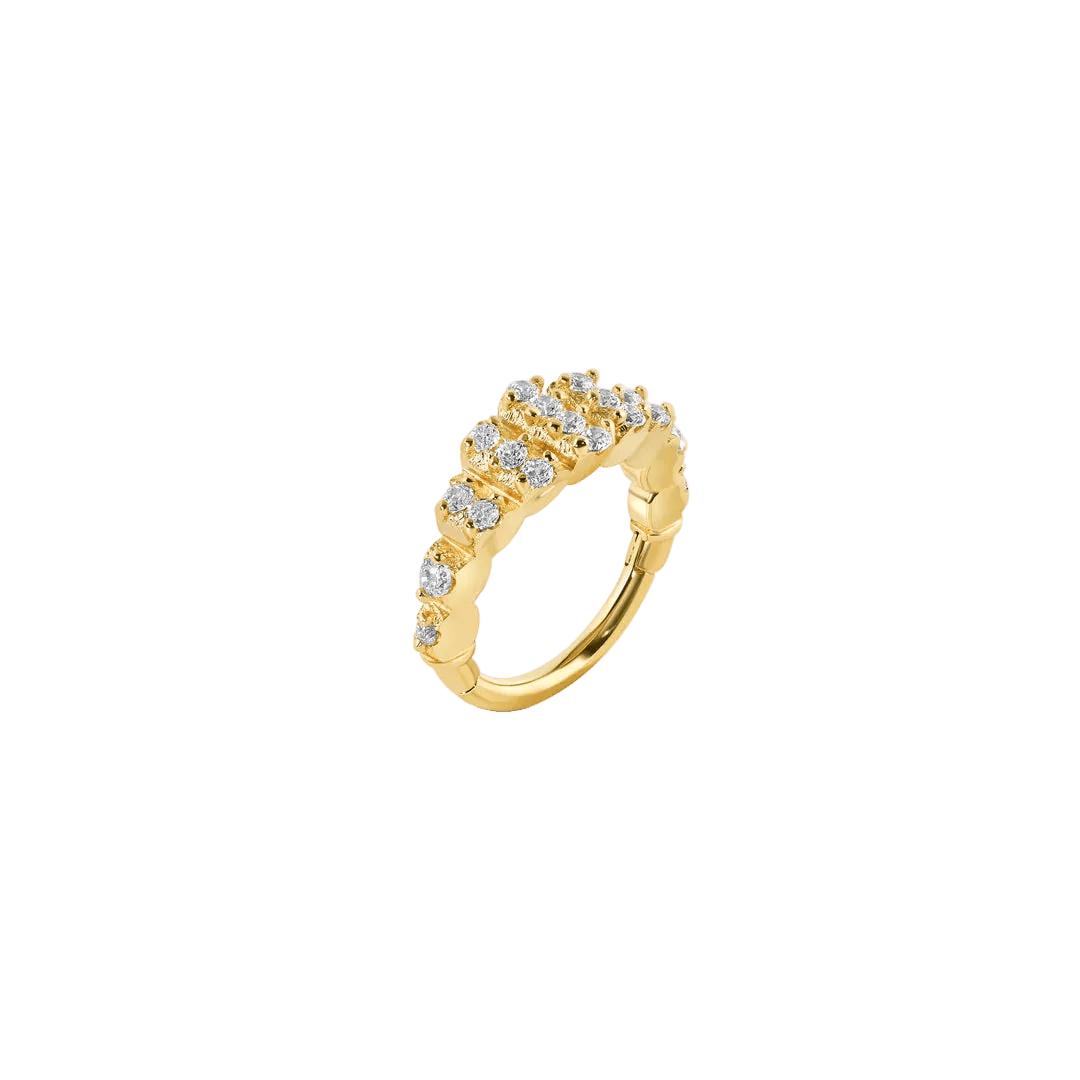 Veil Clicker - 14K/18K Gold Gem Clicker Ring - piercing - zone.com