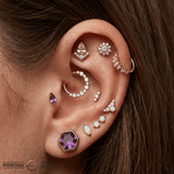 Veil Clicker - 14K/18K Gold Gem Clicker Ring - piercing - zone.com