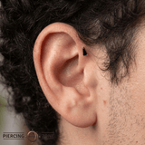 Vela – Black Spinel Triangle – 14K Gold Threadless End - piercing - zone.com