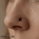 Vela – Black Spinel Triangle – 14K Gold Threadless End - piercing - zone.com