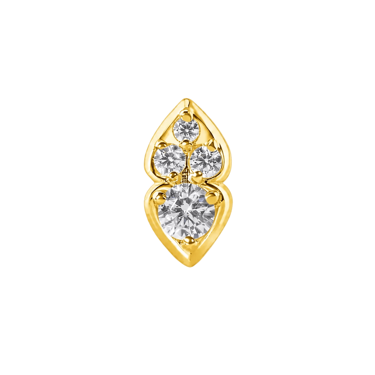 Venera – 14K Gold Threadless/Threaded End - piercing-zone.com