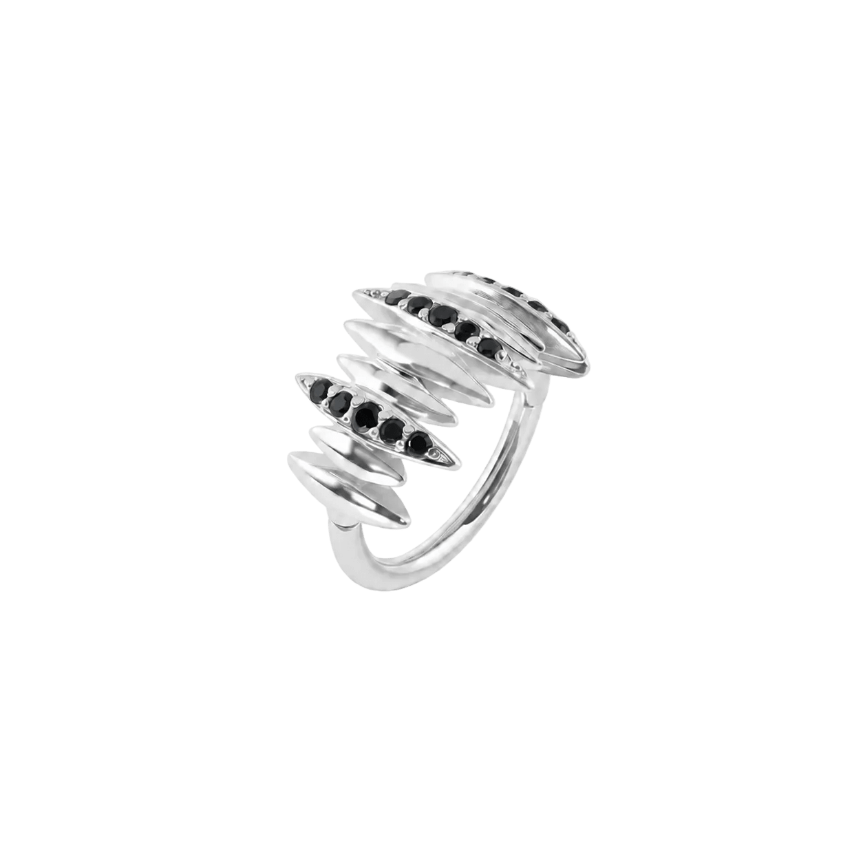 Venom Fangs Clicker - 14K/18K Gold Gem Clicker Ring - piercing-zone.com