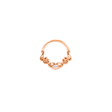 Ventura Seamless Ring – 14K Gold Elevated Gem Accent - piercing - zone.com