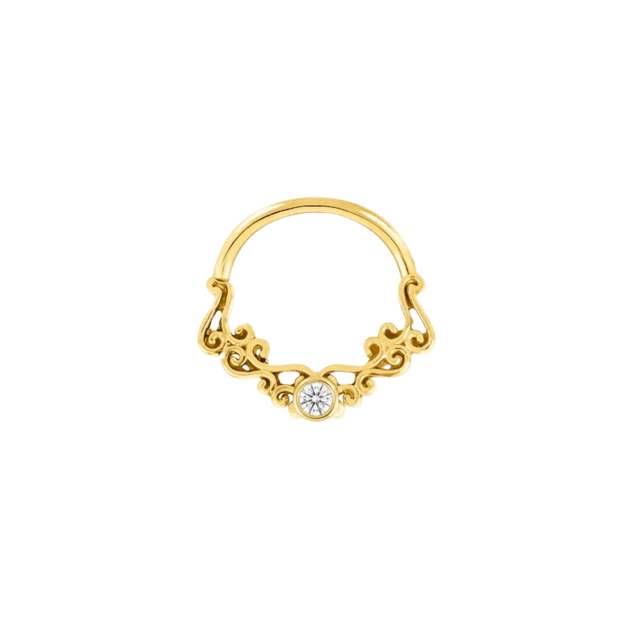 Ventura Seamless Ring – 14K Gold Elevated Gem Accent - piercing-zone.com