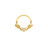 Ventura Seamless Ring – 14K Gold Elevated Gem Accent - piercing-zone.com
