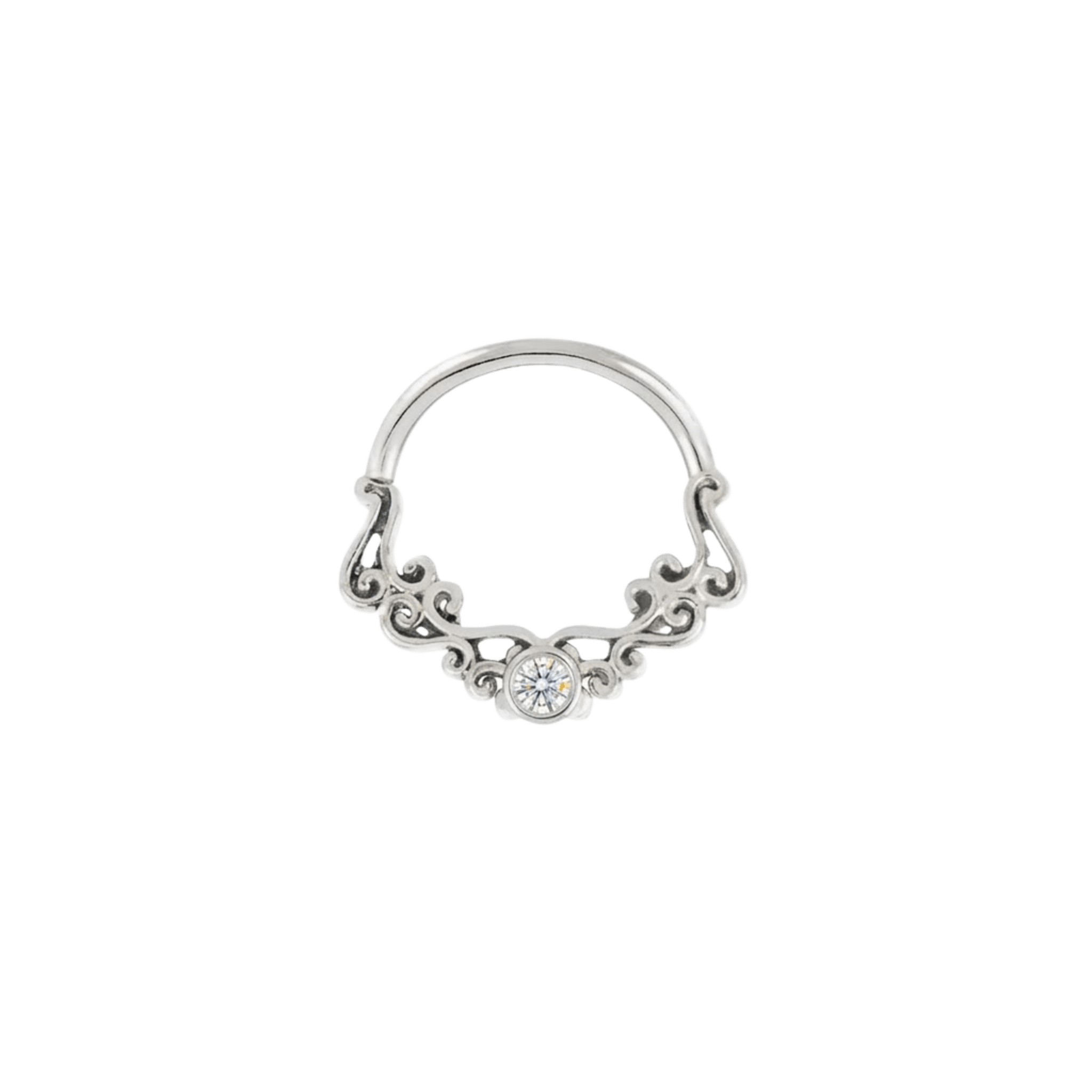 Ventura Seamless Ring – 14K Gold Elevated Gem Accent - piercing-zone.com