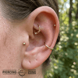 Ventura Seamless Ring – 14K Gold Elevated Gem Accent - piercing - zone.com