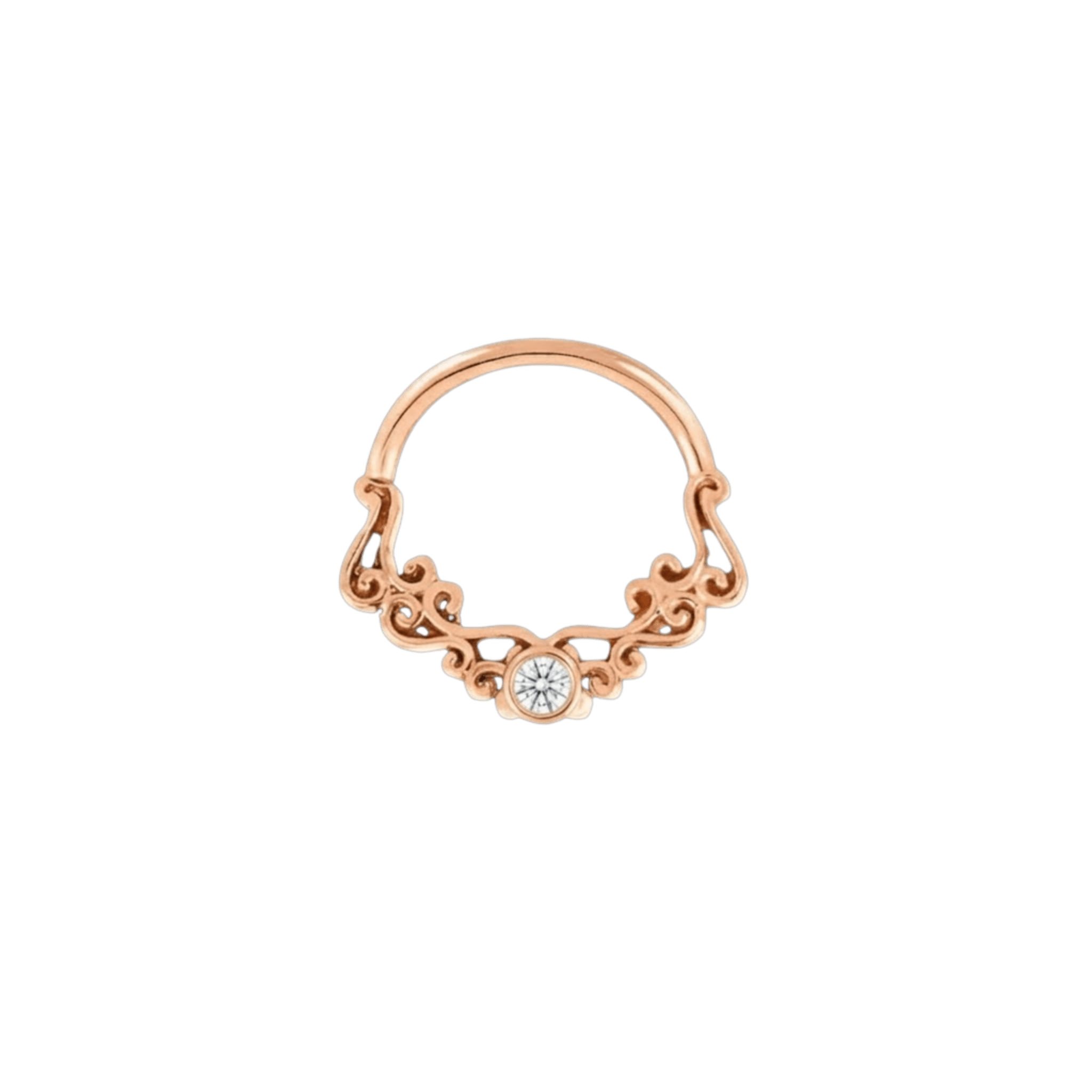 Ventura Seamless Ring – 14K Gold Elevated Gem Accent - piercing-zone.com