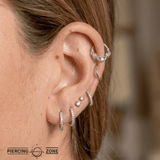 Ventura Seamless Ring – 14K Gold Elevated Gem Accent - piercing - zone.com