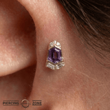 Vera – Amethyst – 14K Gold Threadless End - piercing - zone.com