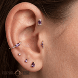 Vera – Amethyst – 14K Gold Threadless End - piercing - zone.com