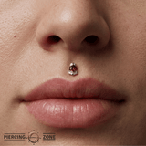 Vera – Garnet – 14K Gold Threadless End - piercing - zone.com