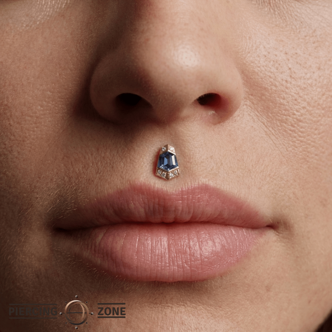 Vera – London Blue Topaz – 14K Gold Threadless End - piercing - zone.com