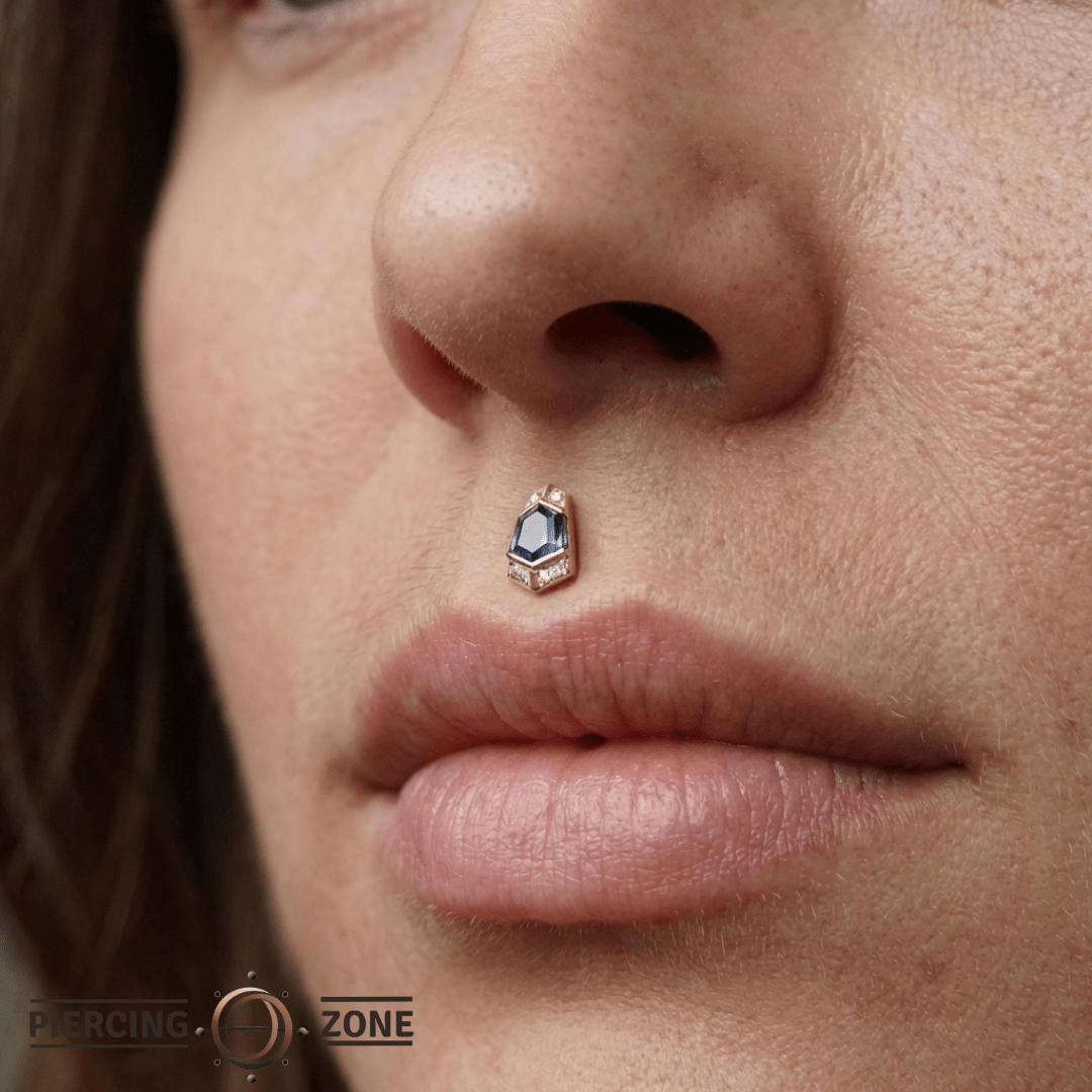 Vera – London Blue Topaz – 14K Gold Threadless End - piercing - zone.com