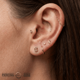 Vera – Orange Garnet – 14K Gold Threadless End - piercing - zone.com