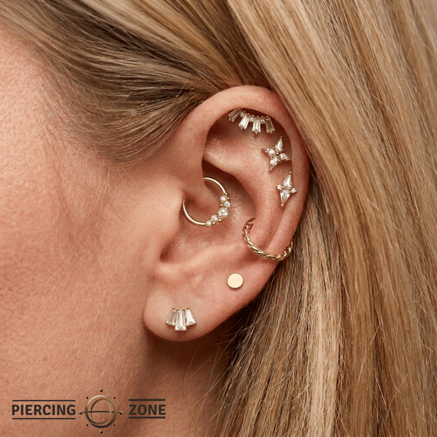 Verona – 14K Gold Braided Clicker Ring - piercing - zone.com