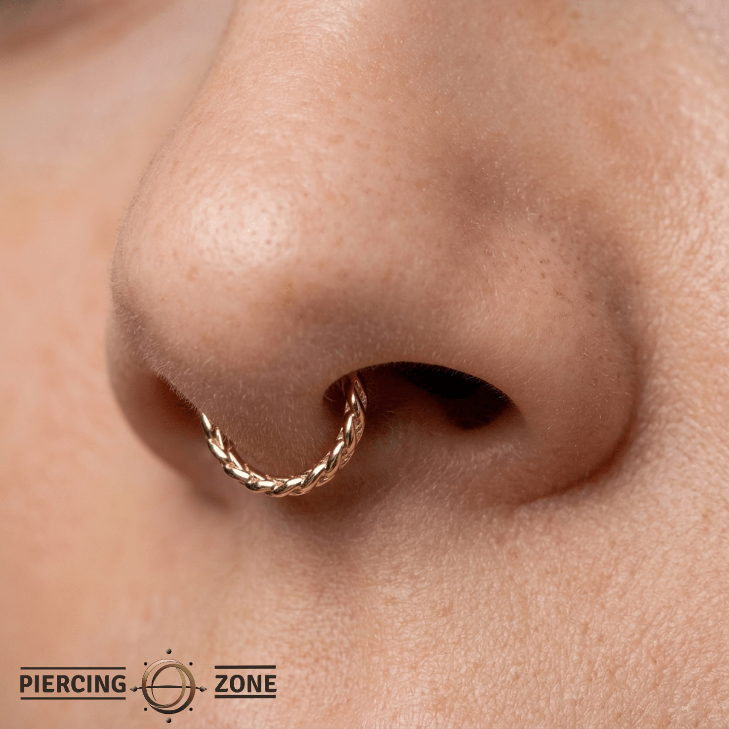 Verona – 14K Gold Braided Clicker Ring - piercing - zone.com