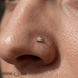 Vibe – Diamond Triangle Cluster – 14K Gold Threadless End - piercing - zone.com