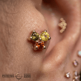 Vida – 14K Gold “Natural Mystic” Gem Cluster Threadless End - piercing - zone.com