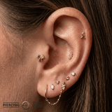 Vida – 14K Gold “Natural Mystic” Gem Cluster Threadless End - piercing - zone.com