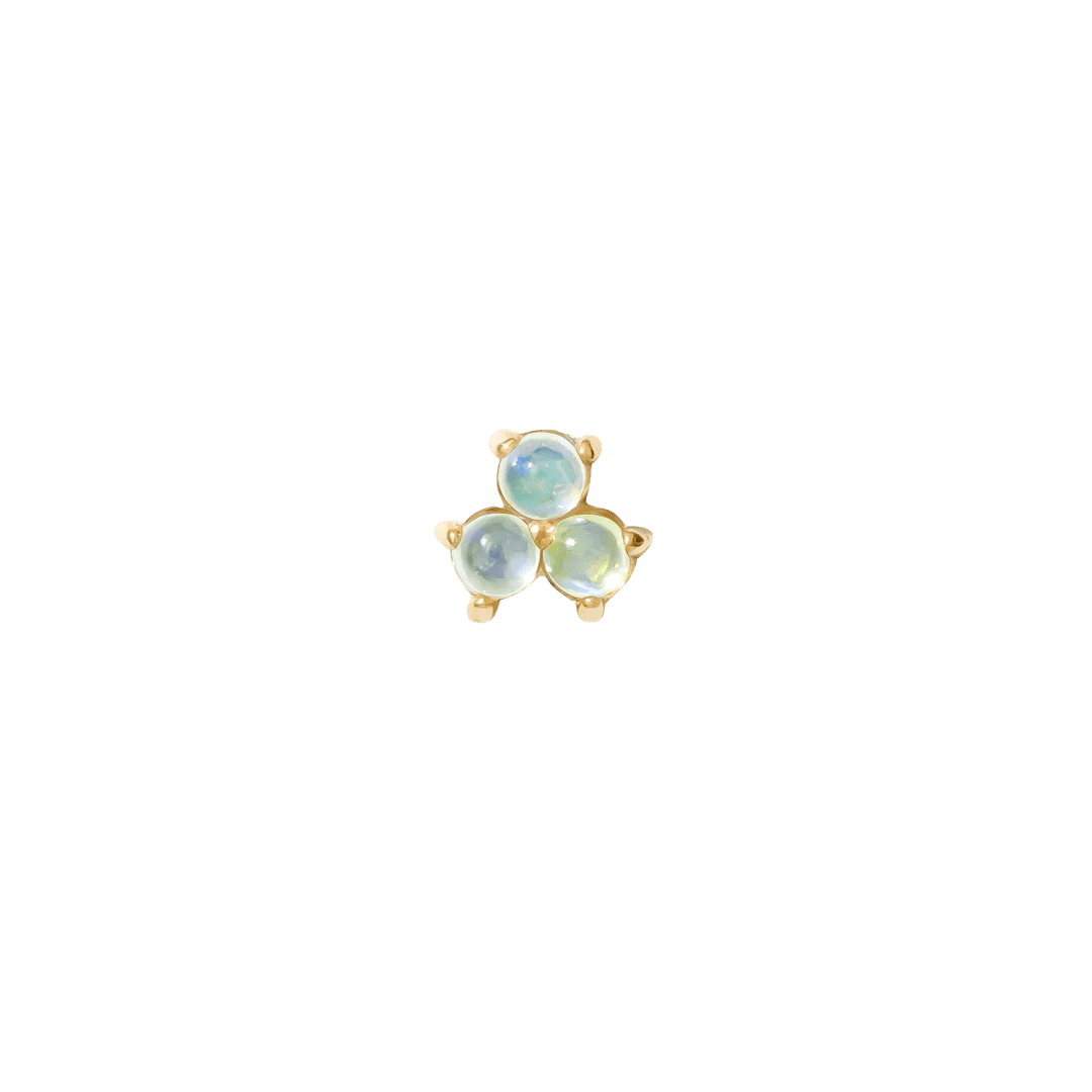 Vida – 14K Gold Three - Stone Cluster Threadless End - piercing - zone.com