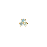 Vida – 14K Gold Three - Stone Cluster Threadless End - piercing - zone.com
