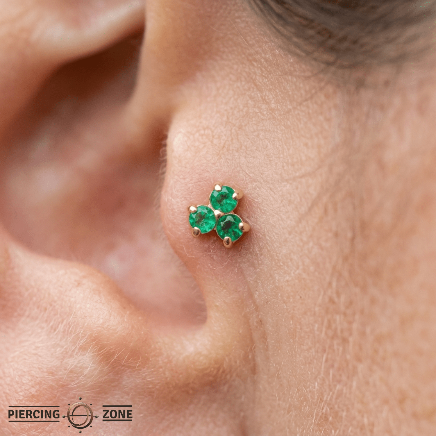 Vida – Birthstone Trio – 14K Gold Threadless End - piercing - zone.com