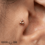 Vida Trio – 3 - Bead Cluster – 14K Gold Threadless End - piercing - zone.com