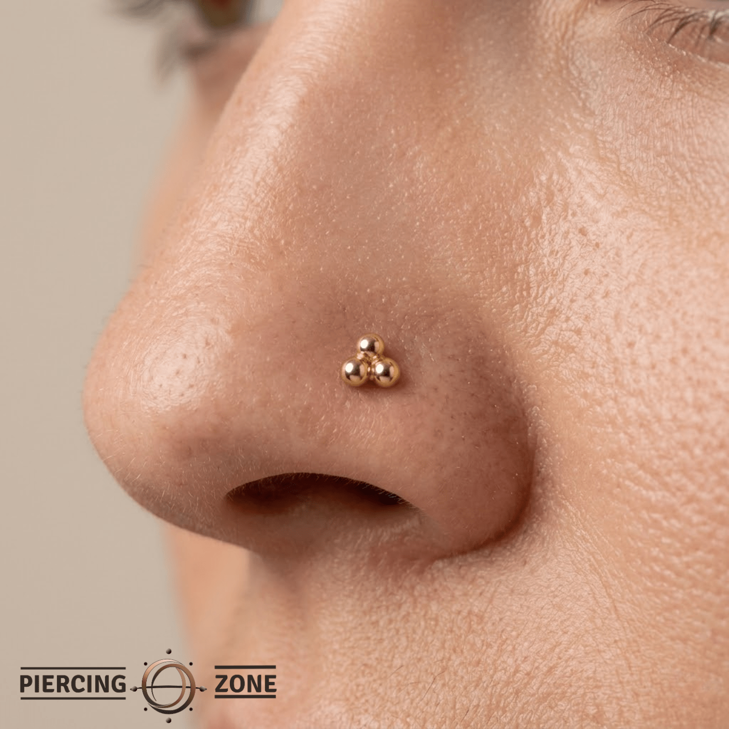 Vida Trio – 3 - Bead Cluster – 14K Gold Threadless End - piercing - zone.com