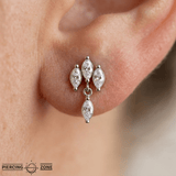 Vienna Dangle – 14K Gold Threadless/Threaded End - piercing - zone.com