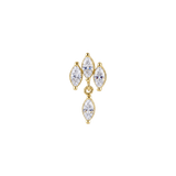 Vienna Dangle – 14K Gold Threadless/Threaded End - piercing-zone.com