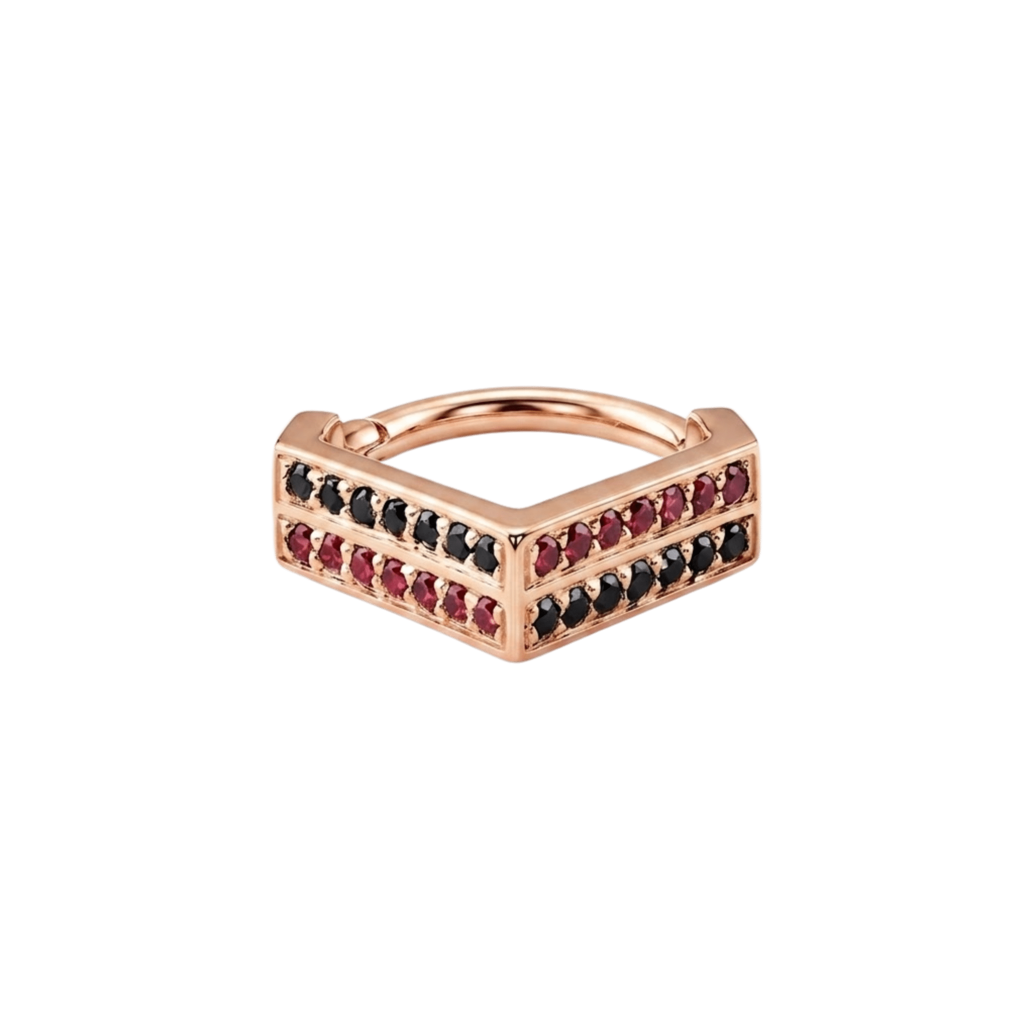 Vincent Clicker – 14K/18K Gold Pavé Gem Clicker Ring - piercing-zone.com
