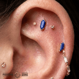 Vinyl – Lapis Lazuli – 14K Gold Threadless End - piercing - zone.com