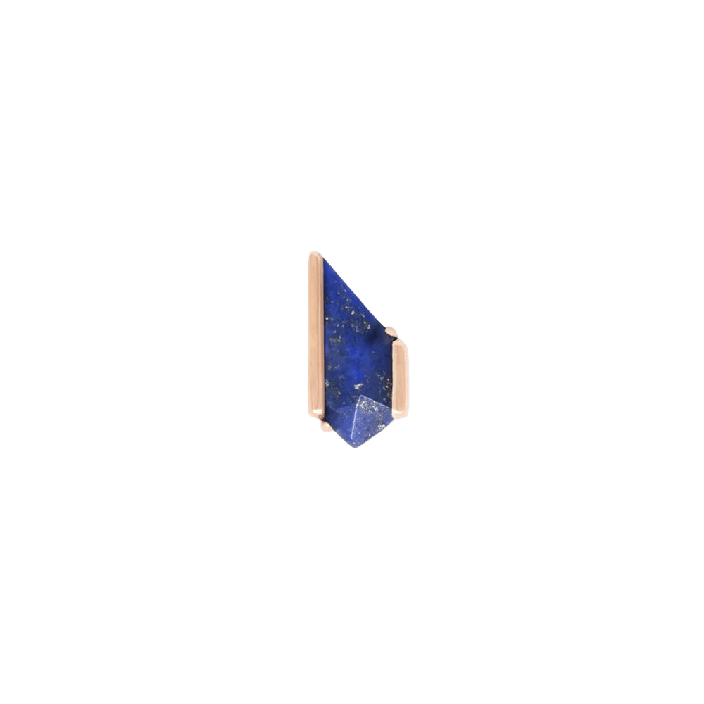 Vinyl – Lapis Lazuli – 14K Gold Threadless End - piercing - zone.com