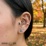 Vinyl – Malachite – 14K Gold Threadless End - piercing - zone.com