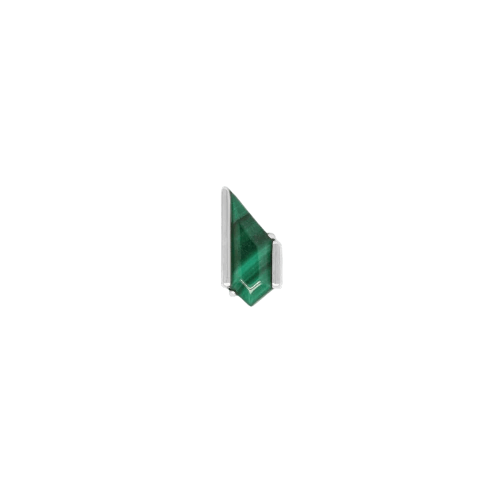 Vinyl – Malachite – 14K Gold Threadless End - piercing - zone.com