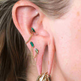 Vinyl – Moss Agate – 14K Gold Threadless End - piercing - zone.com