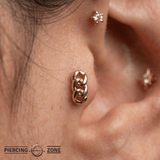 VIP – Cuban Link Accent – 14K Gold Threadless End - piercing - zone.com