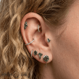 Vision – 14K Gold Moss Agate Threadless End - piercing - zone.com