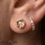 Vision – Rutilated Quartz & White Topaz – 14K Gold Threadless End - piercing - zone.com
