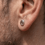 Vision – Tourmalated Quartz & White Topaz – 14K Gold Threadless End - piercing - zone.com