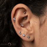 Visionary – Amethyst, Pink Sapphire & Topaz – 14K Gold Threadless End - piercing - zone.com